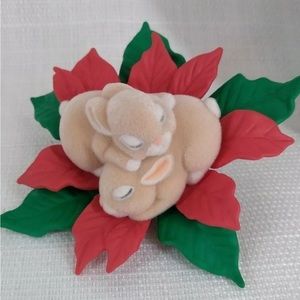 1990 Gentle Dreamers Rabbit John Francis Clip On Hallmark Christmas Ornament